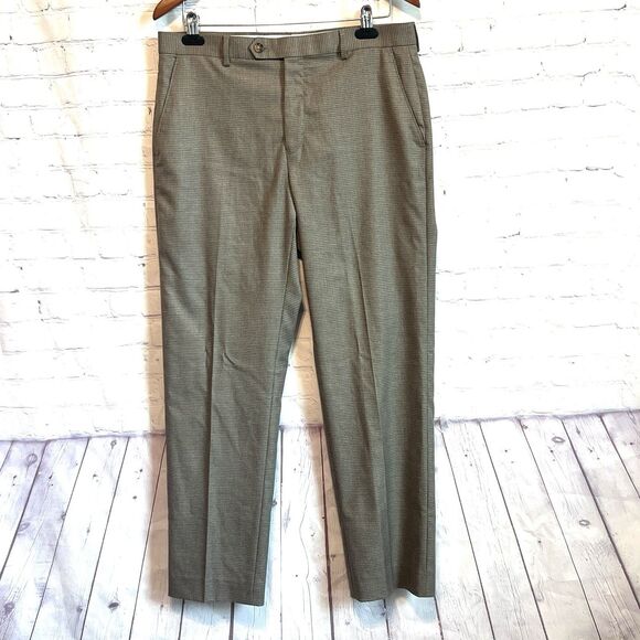 RRL Ralph Lauren Plaid Trousers Pants Men's Size 32x32 Gray Dots Slacks - Picture 1 of 10